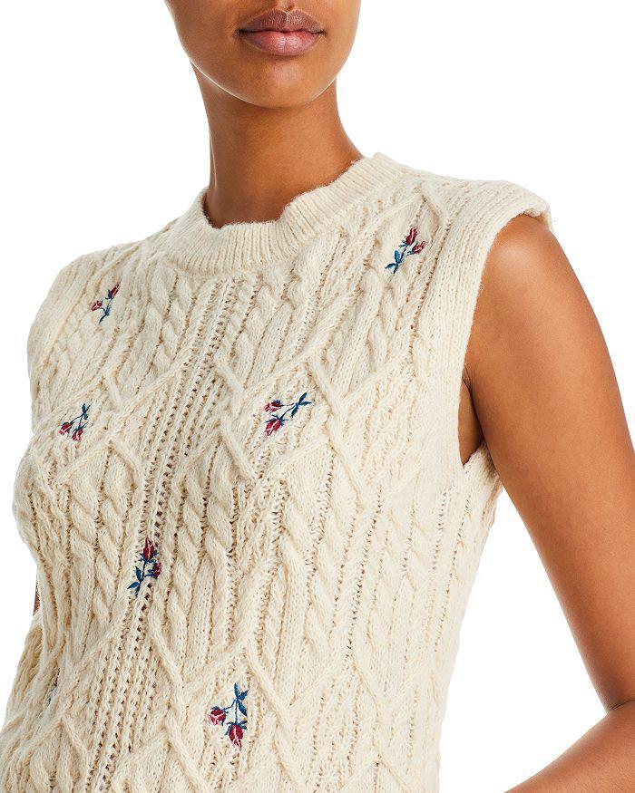 商品AQUA|Sleeveless Knit Floral Sweater - 100% Exclusive,价格¥391,第6张图片详细描述