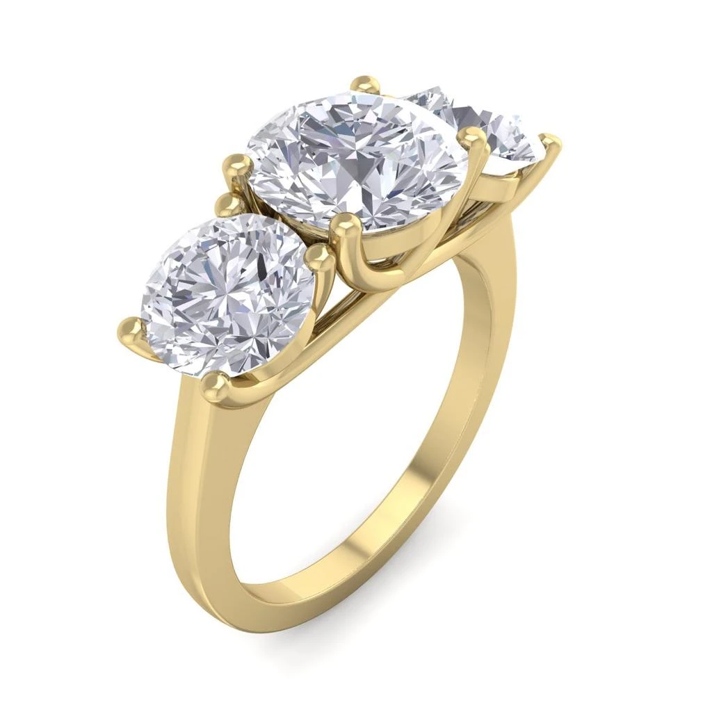 商品Monary|4 Carat Moissanite Three Stone Ring In 14 Karat Yellow Gold,价格¥5662,第1张图片