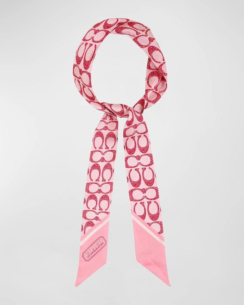 商品Coach|Vintage Signature Monogram Silk Skinny Scarf,价格¥581,第1张图片