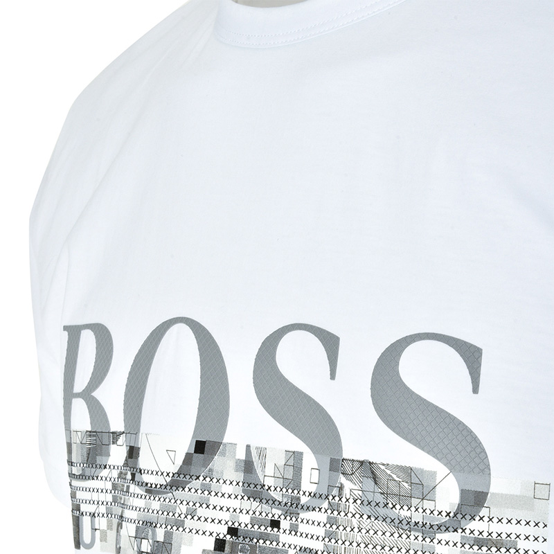 Hugo Boss 雨果博斯 男士白色纯色款棉质短袖T恤 TEE6-50383413-100商品第4张图片规格展示