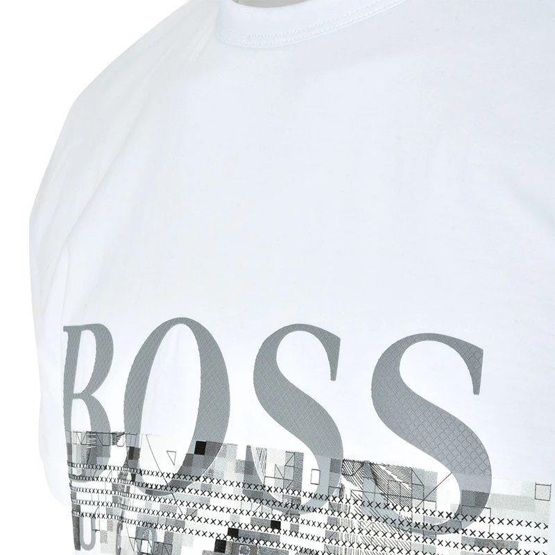Hugo Boss 雨果博斯 男士白色纯色款棉质短袖T恤 TEE6-50383413-100 商品