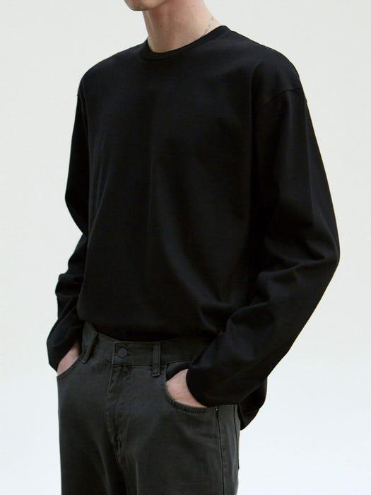 商品NICK NICOLE for MEN|Cotton Long Sleeve T-Shirt Black,价格¥478,第5张图片详细描述