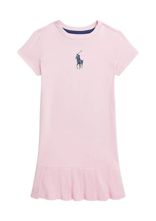 商品Ralph Lauren|Lauren Childrenswear Girls 2 6X Big Pony Pleated Cotton Jersey Tee Dress,价格¥226,第1张图片