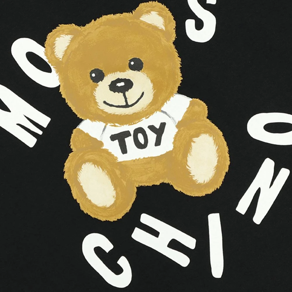 商品Moschino|Black Short Sleeve Teddy & Logo Print T Shirt,价格¥437,第2张图片详细描述