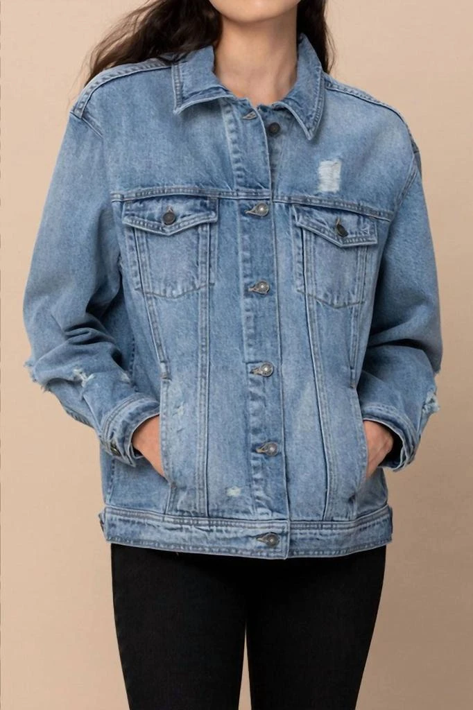 商品HIDDEN|Women's Risa Oversized Denim Jacket In Light Blue,价格¥442,第1张图片