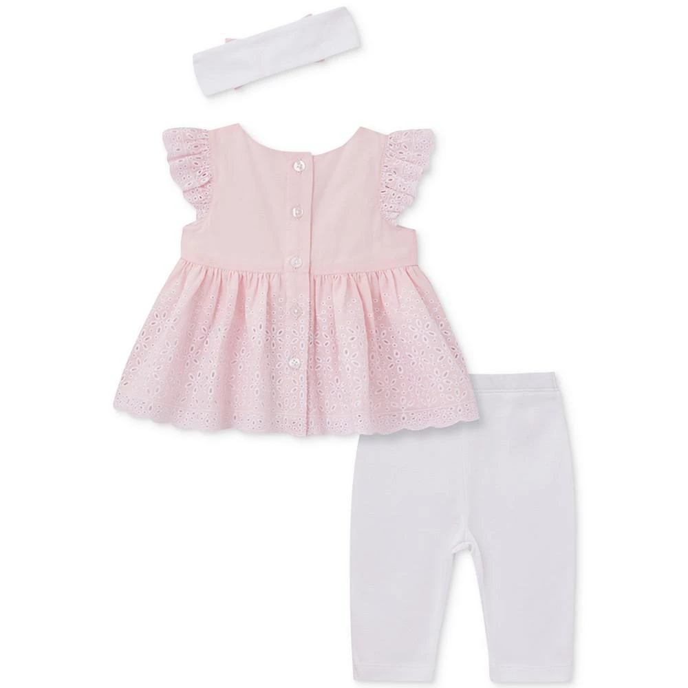 商品Little Me|Baby Girls Daisy Eyelet Top, Leggings, and Headband, 3 Piece Set,价格¥90,第2张图片详细描述