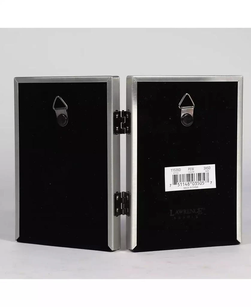 商品Lawrence Frames|Antique Pewter Hinged Double Picture Frame - Beaded Edge Design - 3.5" x 5",价格¥200,第2张图片详细描述