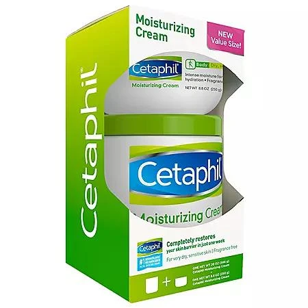 商品Cetaphil|Cetaphil Moisturizing Cream for Very Dry, Sensitive Skin, Fragrance Free (1 - 20 oz. and 1 - 8.8 oz.),价格¥117,第1张图片