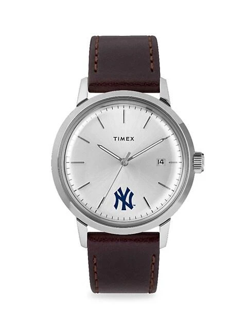 商品Timex|Marlin® Automatic Stainless Steel & Leather Strap Watch,价格¥1943,第1张图片