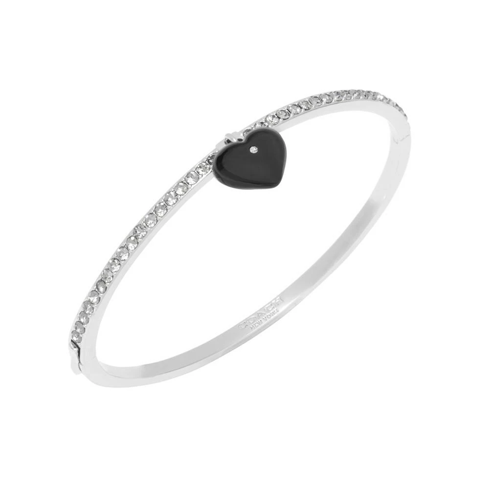 商品Coach|Faux Stone Heart Charm Tennis Bangle Bracelet,价格¥655,第2张图片详细描述