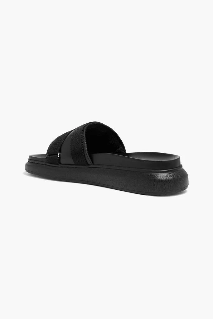 商品Alexander McQueen|Leather-trimmed woven slides,价格¥1280,第1张图片