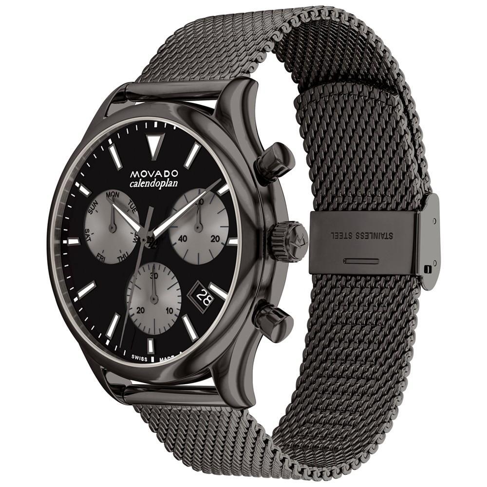 商品Movado|Men's Heritage Ionic Plated Gray Steel Bracelet Watch 43mm,价格¥8189,第4张图片详细描述