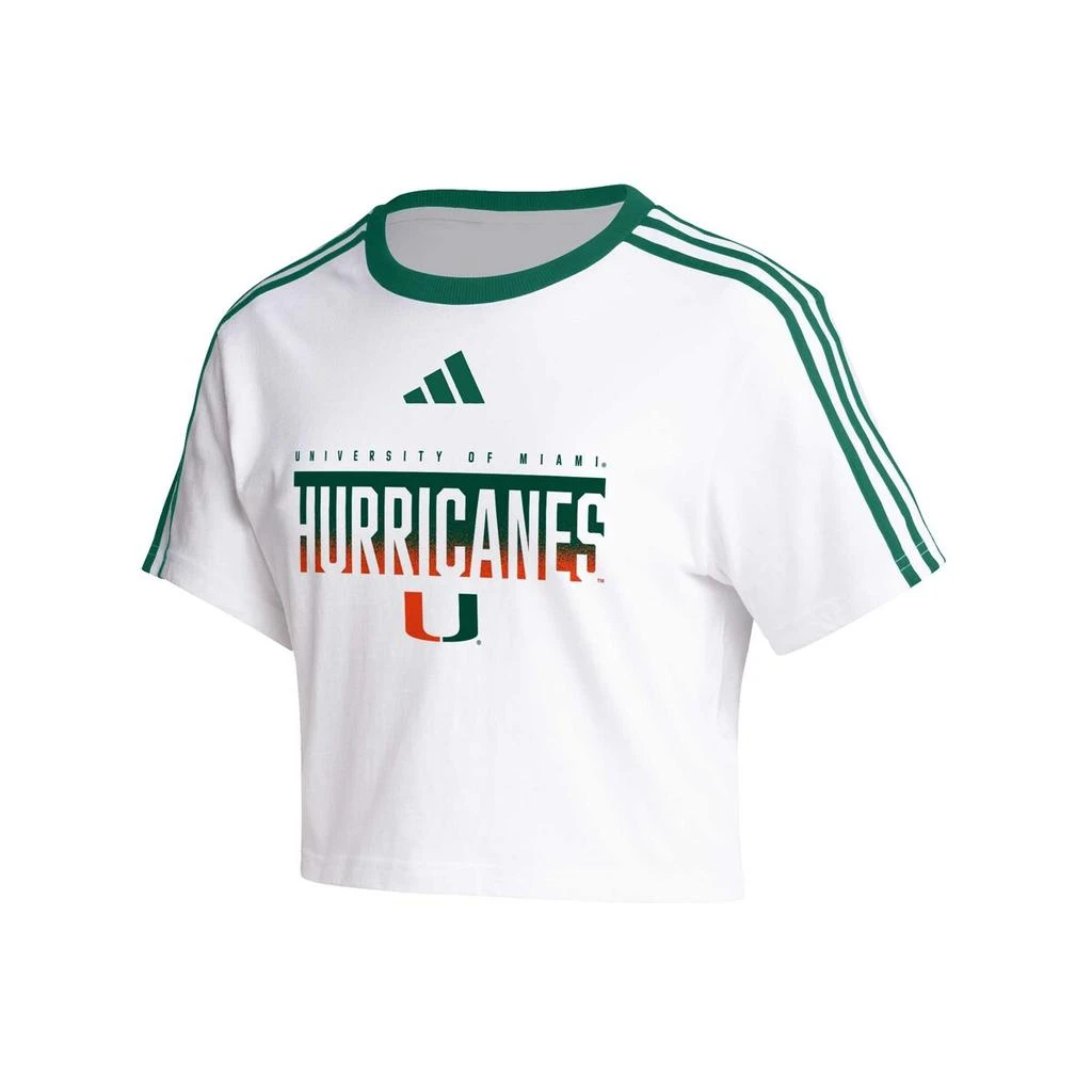 商品Adidas|adidas Miami FL Three-Stripes Cropped T-Shirt - Women's,价格¥345,第1张图片