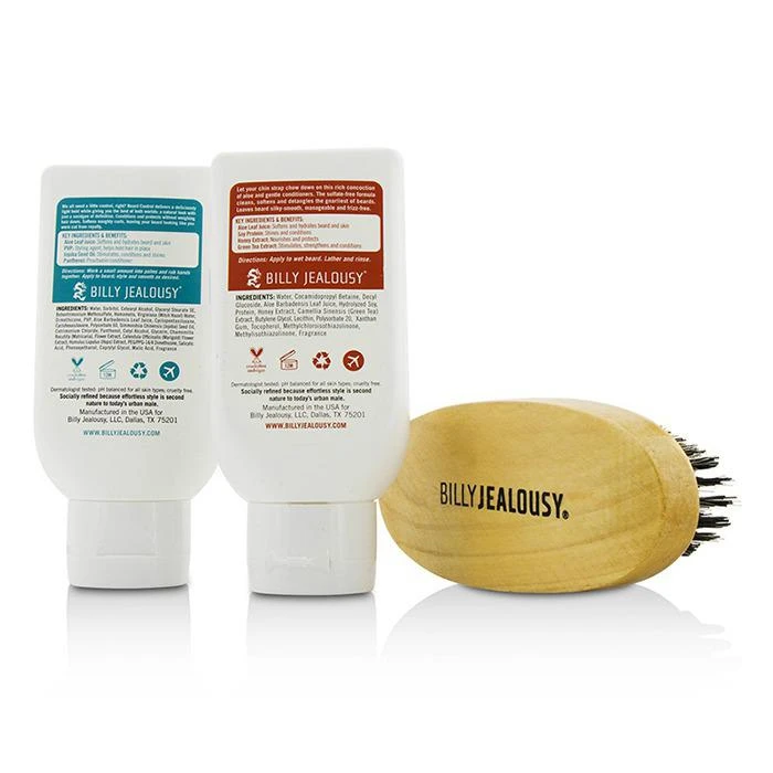 商品Billy Jealousy|Billy Jealousy 性感胡须套装: 胡须清洁露 88ml + 胡须定型膏 88ml + 胡须刷 1件 3pcs,价格¥224,第3张图片详细描述