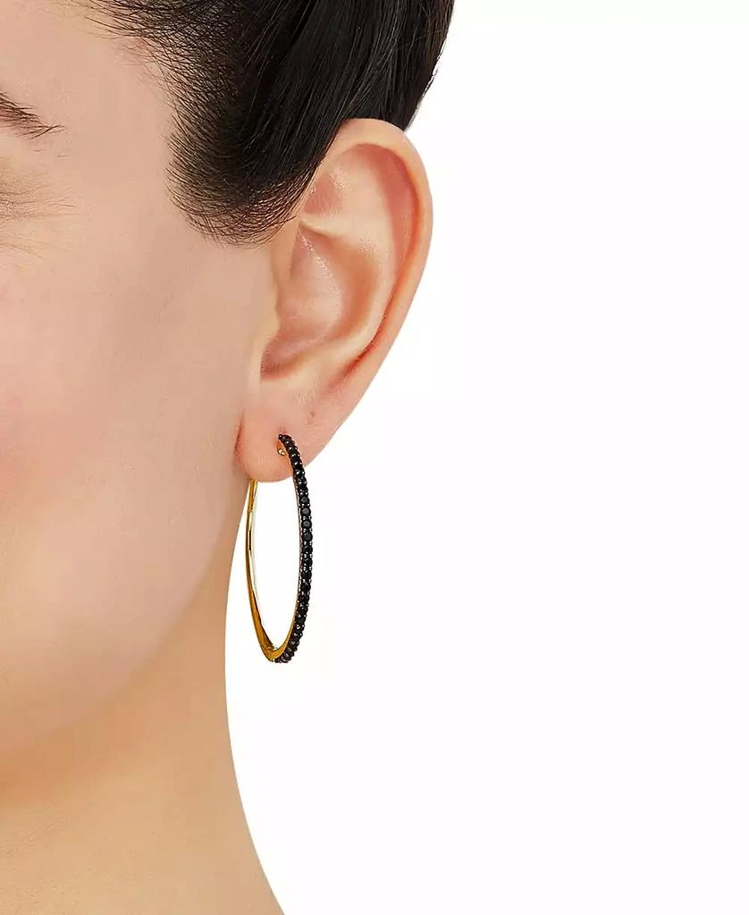 商品Macy's|Onyx Medium Hoop Earrings in 14k Gold-Plated Sterling Silver, 1.5",价格¥1223,第2张图片详细描述