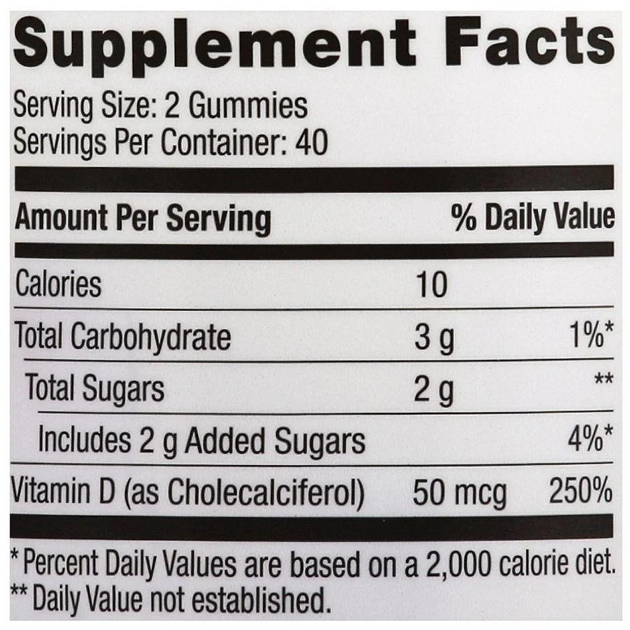 商品Finest Nutrition|Vitamin D3 2000I IU Gummy Natural Orange, Lemon, Strawbery Flavors,价格¥104,第3张图片详细描述