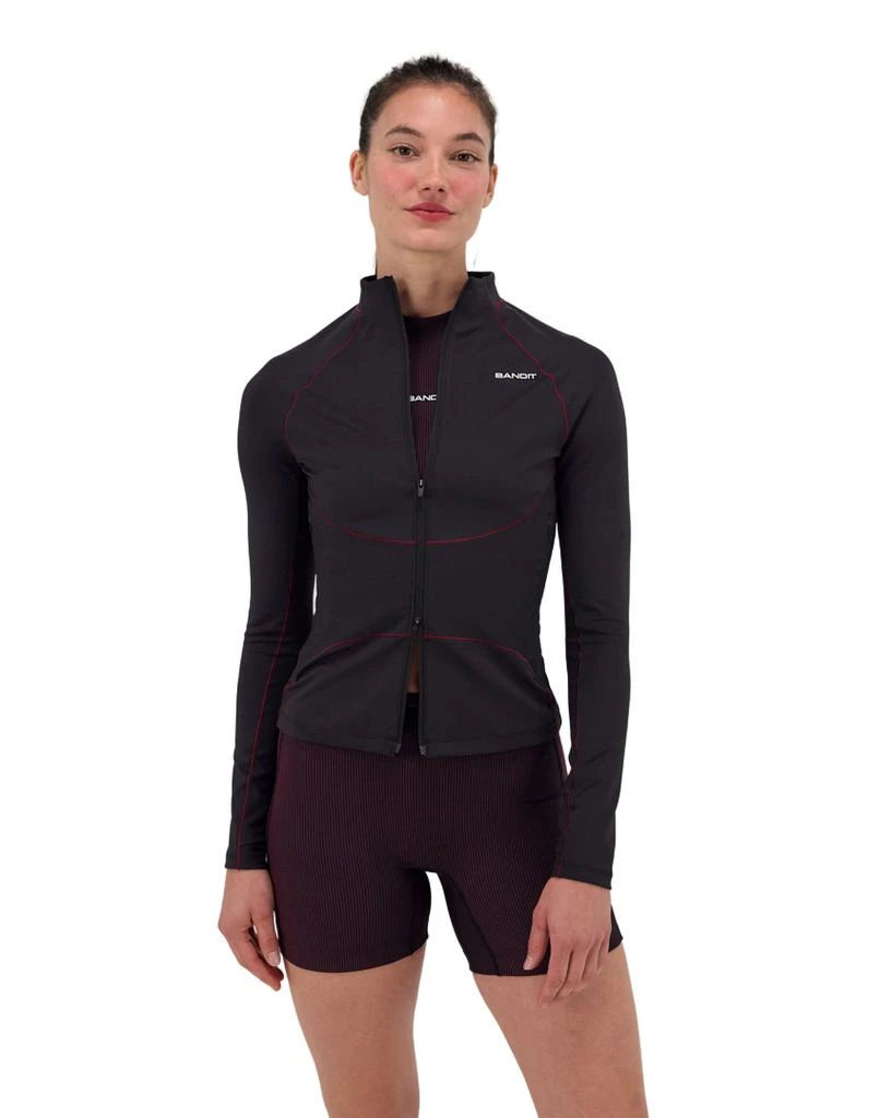 商品Bandit Running|Stamina™ Corset 2-Way Zip Jacket - Black / Fig,价格¥952,第2张图片详细描述