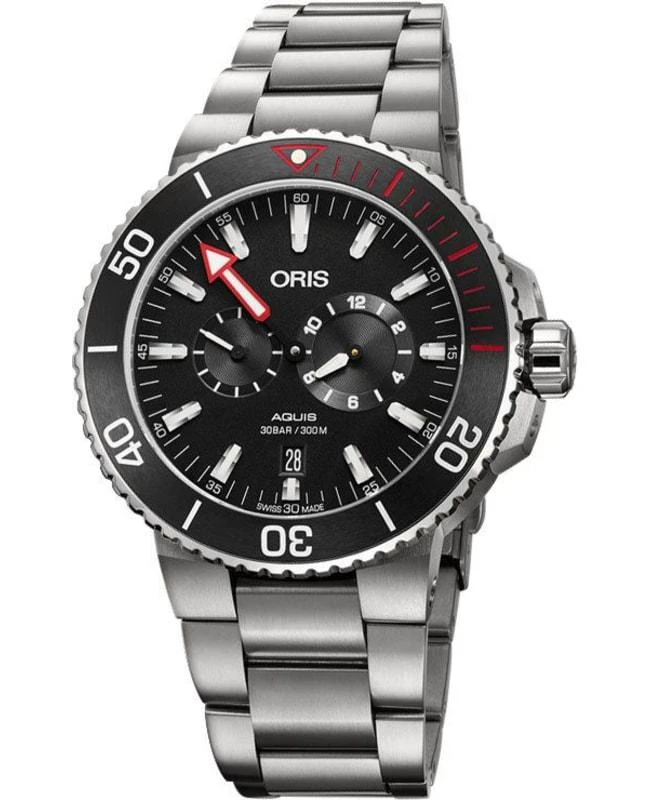 Oris Aquis Regulateur Der Meistertaucher Black Dial Titanium Men's Watch 01 749 7734 7154-Set