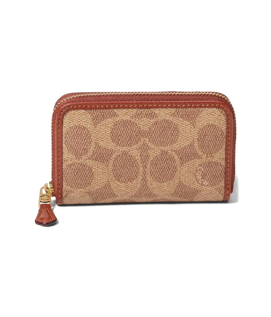 商品Coach|Coated Canvas Signature Small Zip Around Card Case,价格¥554,第1张图片