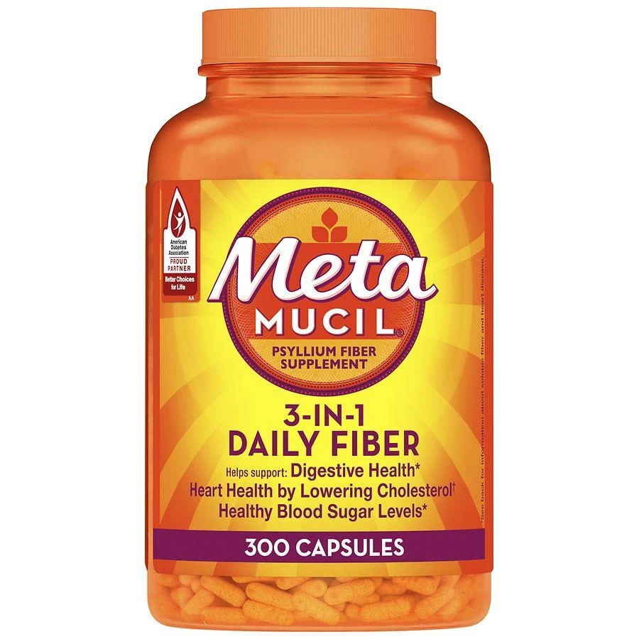 商品Metamucil|3-in-1 Fiber Capsules, Daily Psyllium Husk Supplement, for Digestive Health,价格¥353,第1张图片