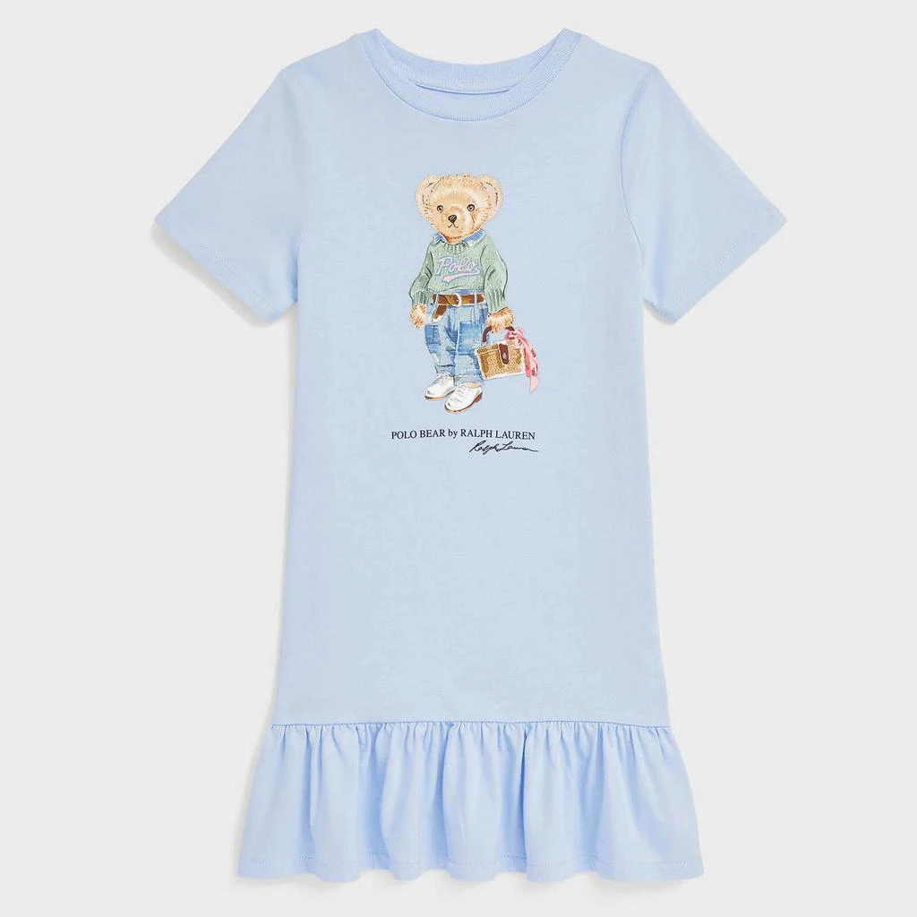 商品Ralph Lauren|Polo Ralph Lauren Girls’ Ruffle Polo Bear Cotton-Jersey Dress,价格¥378,第1张图片