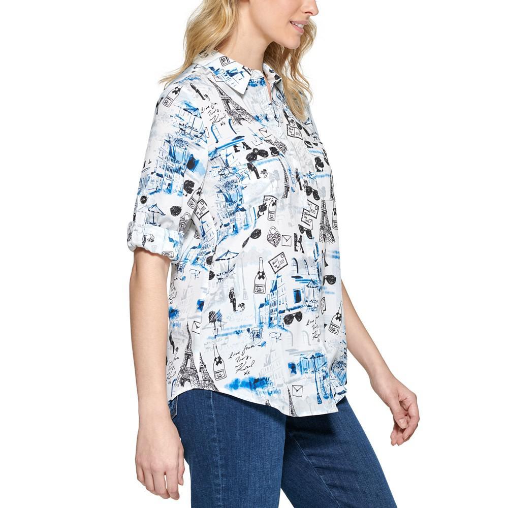 商品Karl Lagerfeld Paris|Printed Whimsical Long Sleeve Top,价格¥517,第5张图片详细描述