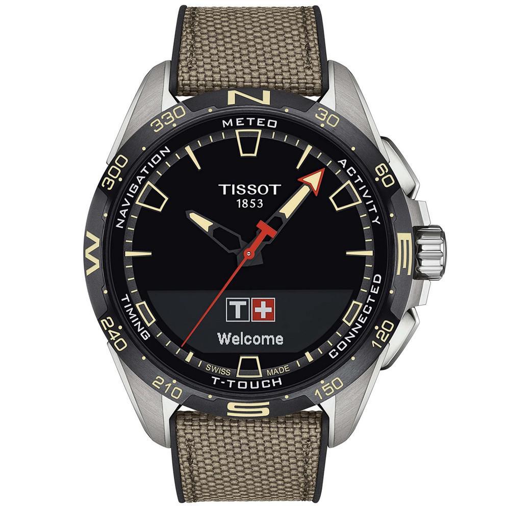 商品Tissot|Men's Swiss T-Touch Connect Solar Beige Textile & Leather Strap Smart Watch 48mm,价格¥7894,第1张图片