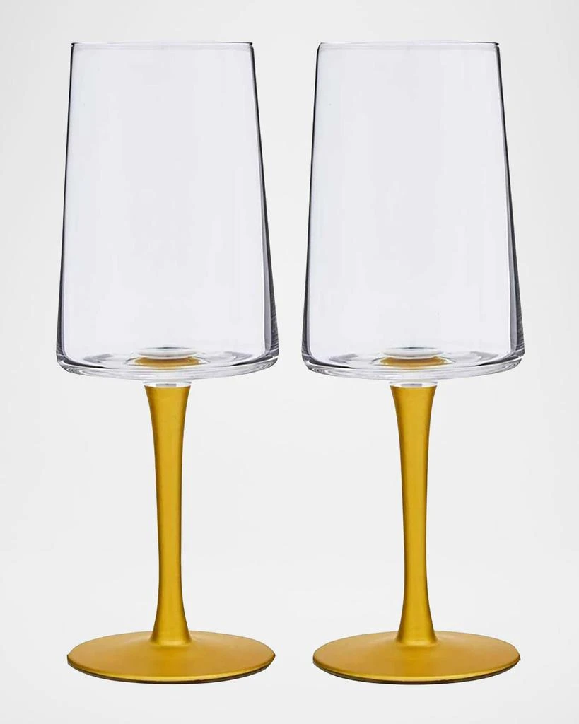 商品Spode|Creatures of Curiosity Golden Stemmed Wine Glasses, Set of 2,价格¥365,第1张图片