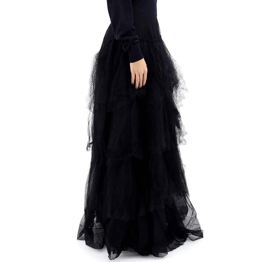 商品Burberry|Ladies Skirts Runway Black Tulle Tiered Skirt,价格¥3962,第4张图片详细描述