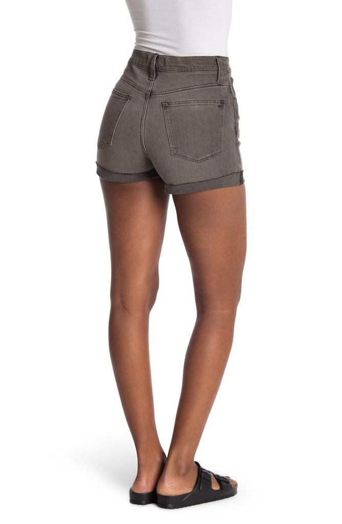 High Rise Cuffed Denim Shorts商品第2张图片规格展示