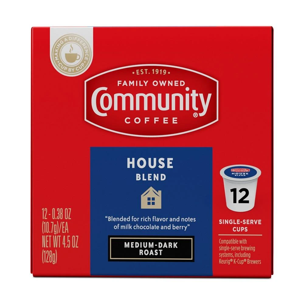 商品Community Coffee|House Blend Medium-Dark Roast Single Serve Pods, Keurig K-Cup Brewer Compatible, 72 Ct,价格¥567,第3张图片详细描述