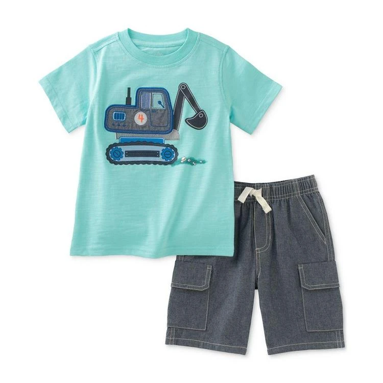 商品KIDS HEADQUARTERS|2-Pc. Cotton Graphic-Print T-Shirt & Cargo Shorts Set, Baby Boys (0-24 months),价格¥50,第1张图片