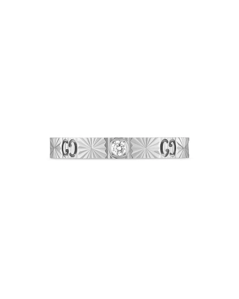 商品Gucci|18K White Gold Icon Diamond Pavé, Heart & Double G Band Ring,价格¥12541,第1张图片