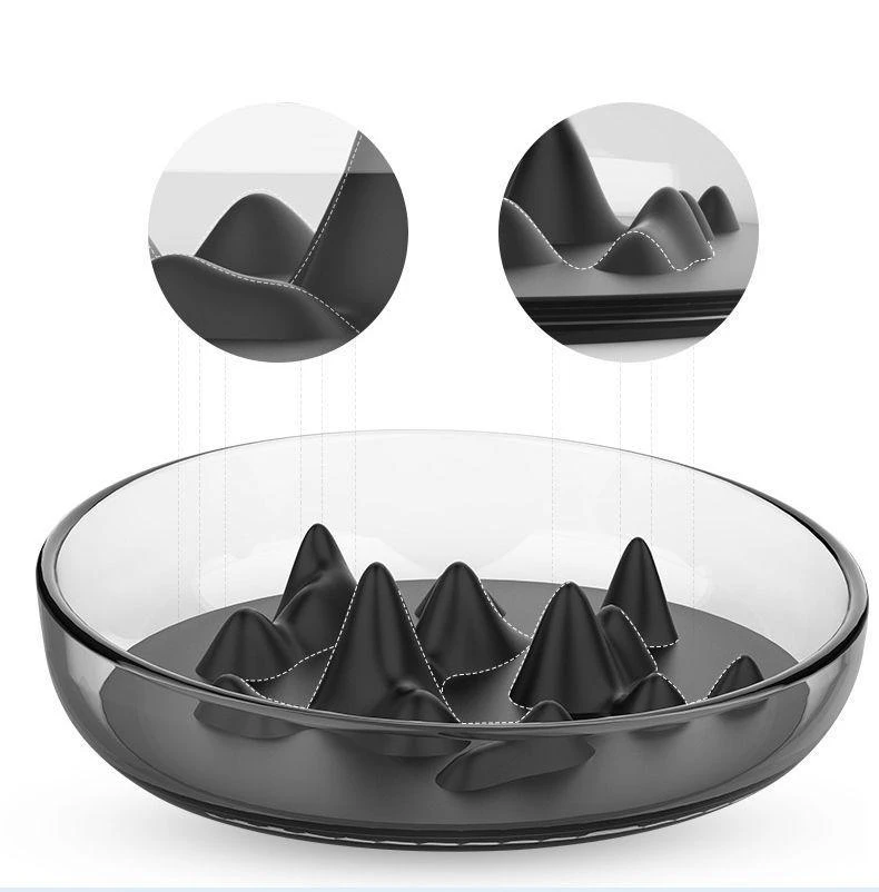 商品Pet Life|Pet Life  'Cirlicue' Mountain Shaped Modern Slow Feeding Pet Bowl,价格¥203,第4张图片详细描述