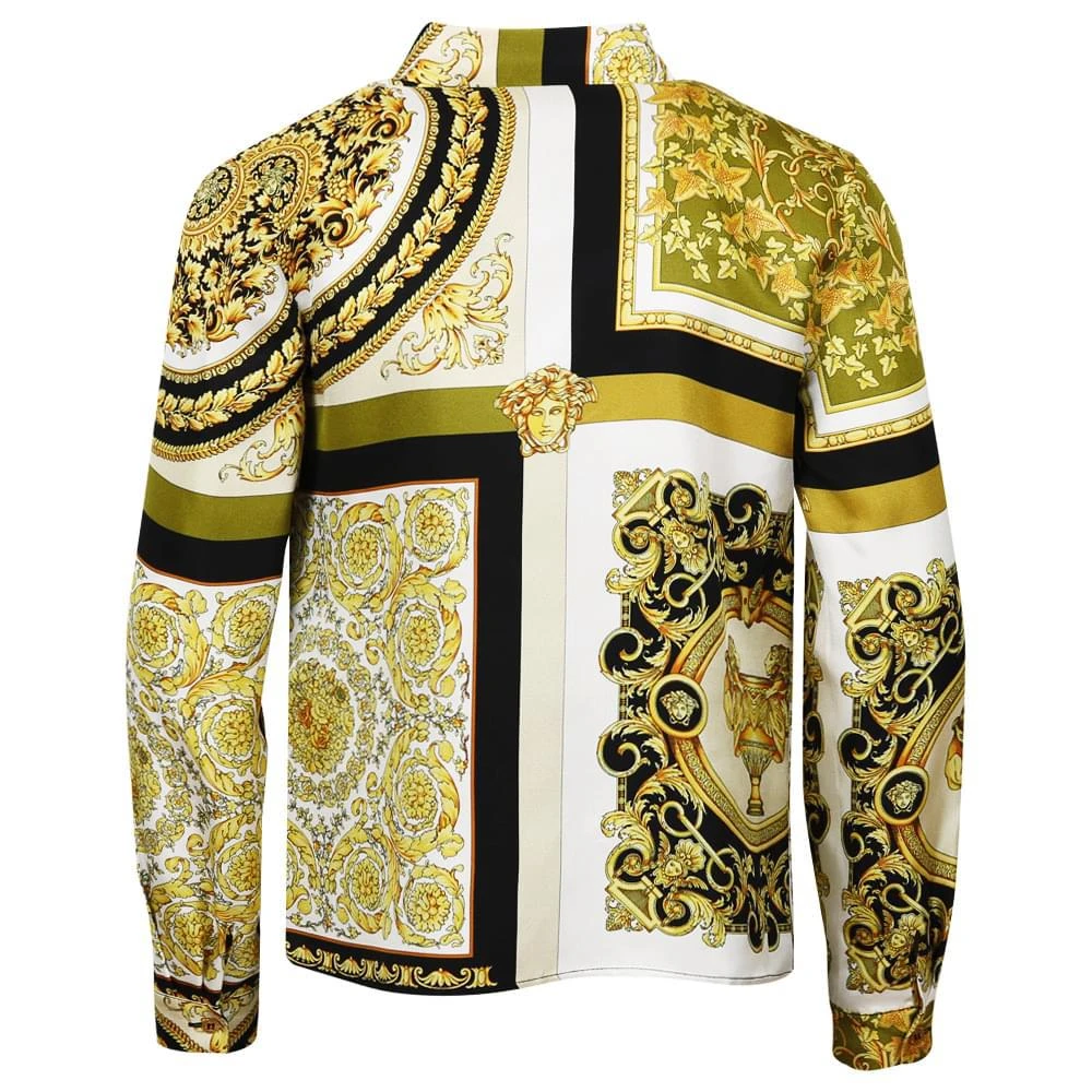 商品Versace|Gold & Black Barocco Print Shirt,价格¥2064,第3张图片详细描述