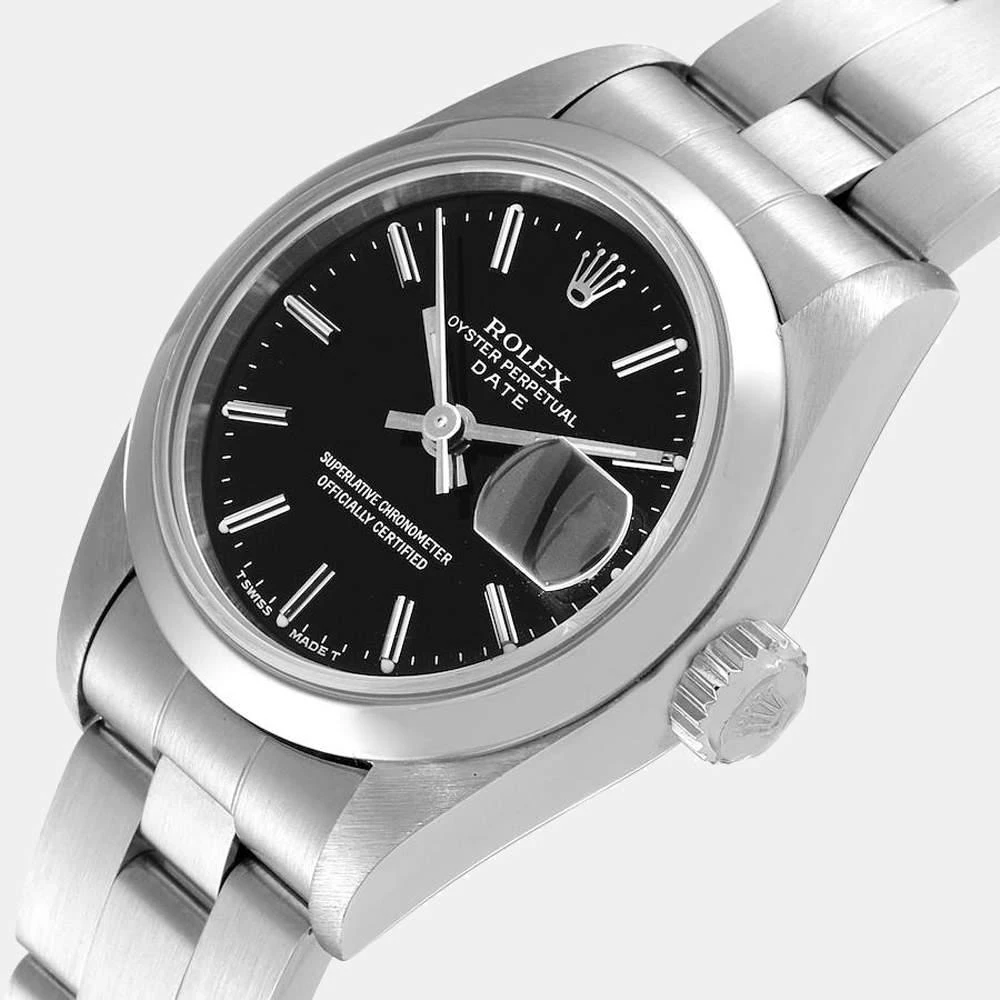 商品[二手商品] Rolex|Rolex Black Oyster Perpetual Date 69160 Women's Wristwatch 26 MM,价格¥36778,第2张图片详细描述