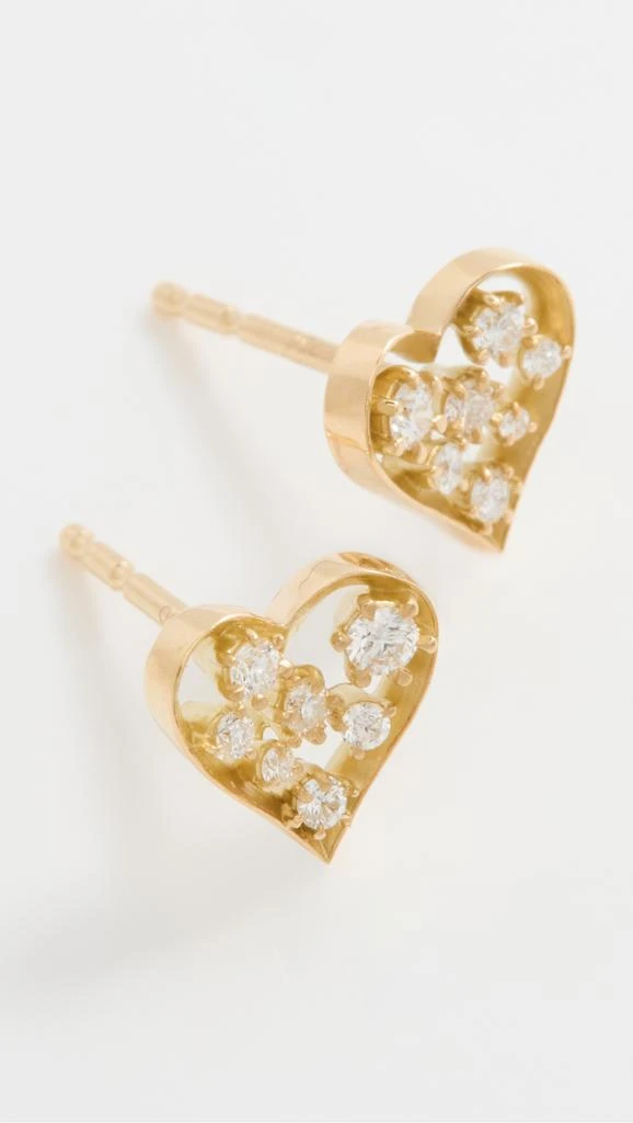 商品Jade Trau|Jade Trau Margot Heart Studs,价格¥16617,第3张图片详细描述