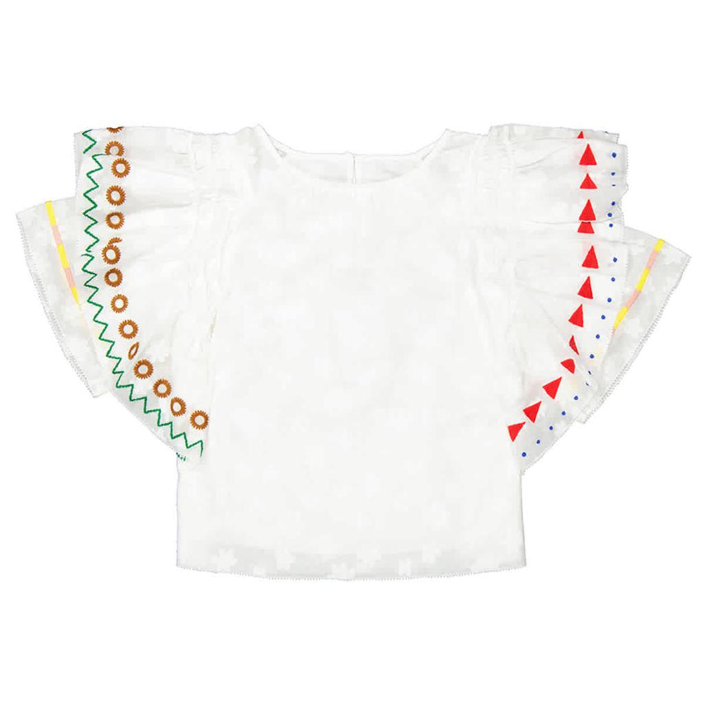 Burberry Kids White Embroidered Top, Size 4Y商品第1张图片规格展示