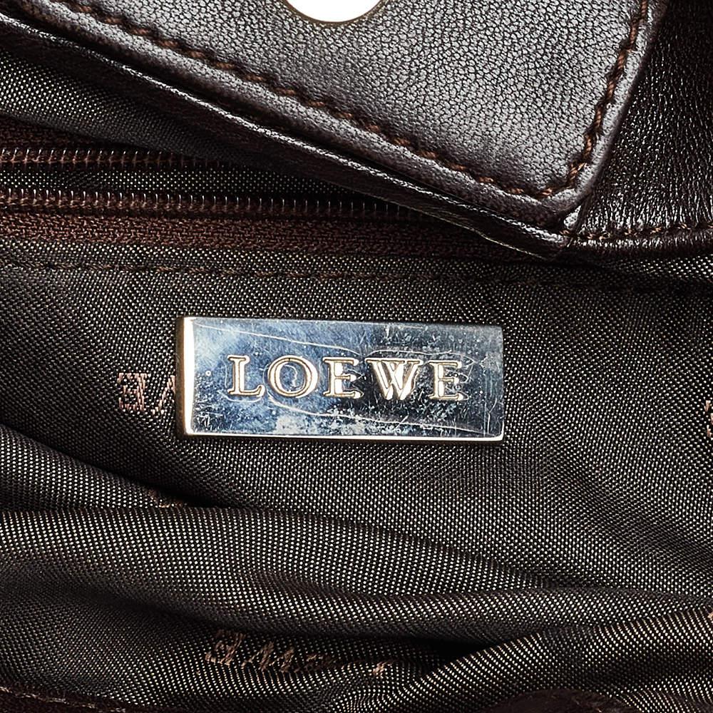 Loewe Dark Brown Leather Flamenco Knot Hobo商品第8张图片规格展示