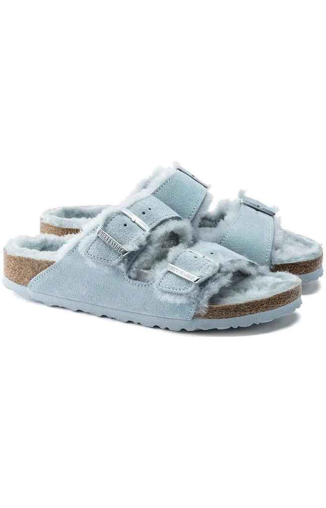 商品Birkenstock|(1021418) Arizona Shearling Sandals - Light Blue,价格¥640,第3张图片详细描述