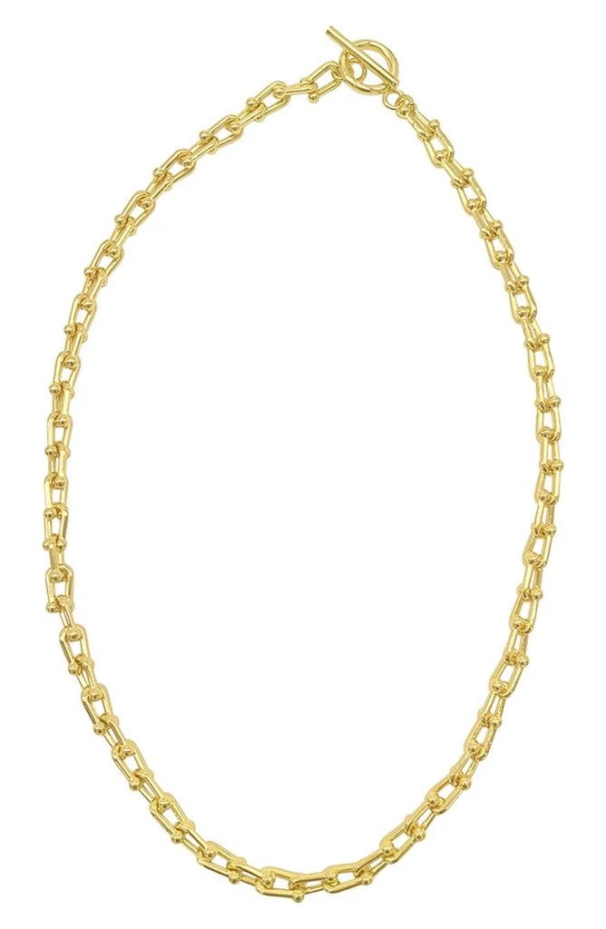 商品ADORNIA|Water Resistant 14K Yellow Gold Plated Stainless Steel Chain Toggle Necklace,价格¥165,第1张图片