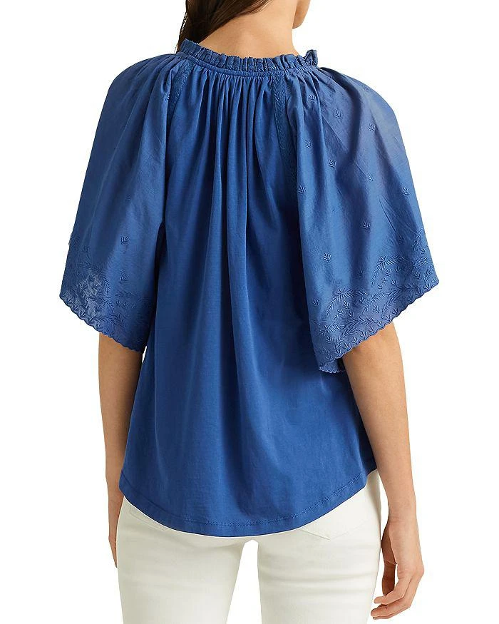 商品Ralph Lauren|Embroidered Flutter Sleeve Top,价格¥258,第5张图片详细描述