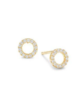 商品Shashi|14K Goldplated Sterling Silver & Cubic Zirconia Stud Earrings,价格¥230,第1张图片