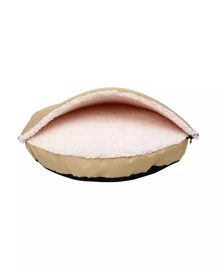 商品Macy's|Happycare Textiles Durable Oxford to Sherpa Pet Cave and Round Pet Bed with Removable Top and Insert,价格¥507,第3张图片详细描述