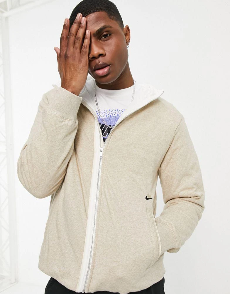 商品NIKE|Nike Premium Essentials heavyweight zip up hoodie in stone,价格¥482,第2张图片详细描述