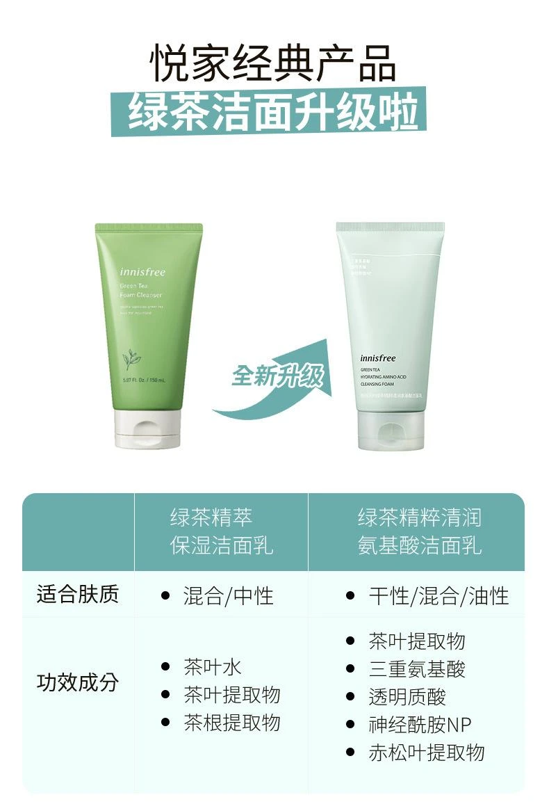 商品悦诗风吟|悦诗风吟 绿茶保湿洗面奶 150ml 轻盈绵密 深层清洁,价格¥47,第1张图片详细描述