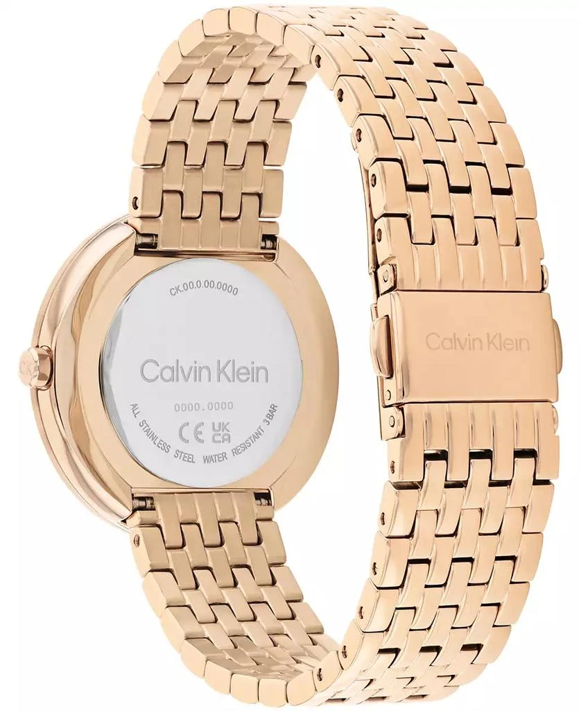 商品Calvin Klein|Women's 2H Quartz Carnation Gold-Tone Stainless Steel Bracelet Watch 34mm,价格¥1422,第3张图片详细描述