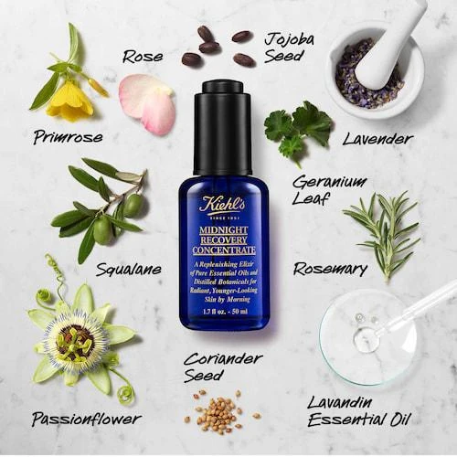 商品Kiehl's|Mini Midnight Recovery Concentrate Moisturizing Face Oil,价格¥264,第5张图片详细描述