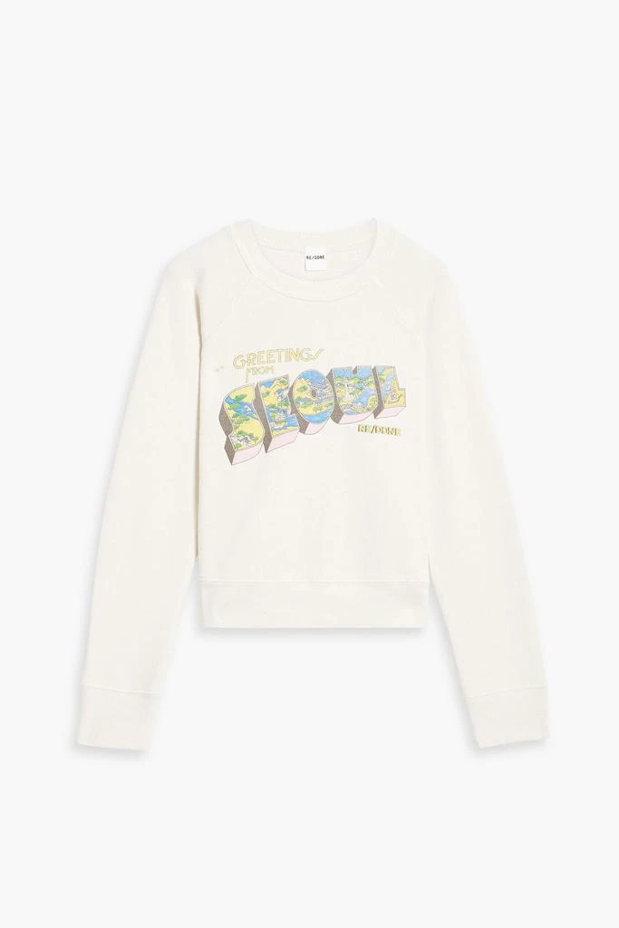 商品Re/Done|Printed French cotton-terry sweatshirt,价格¥937,第1张图片
