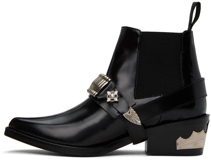 商品Toga Pulla|Black Ankle Strap Chelsea Boots,价格¥2280,第3张图片详细描述